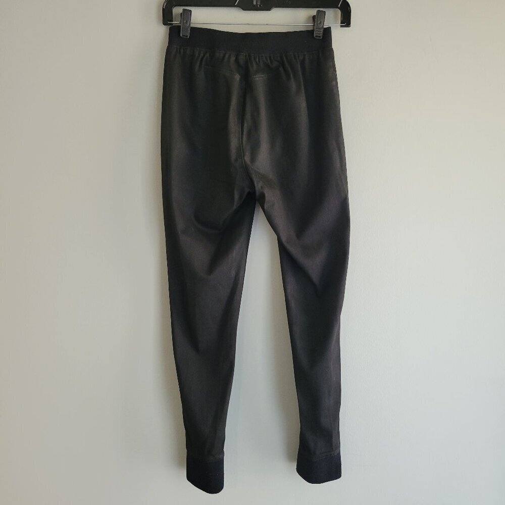 Rag & Bone Jean Pull On High Rise Slim Leg Pants Coated Black Size M - Picture 7 of 12